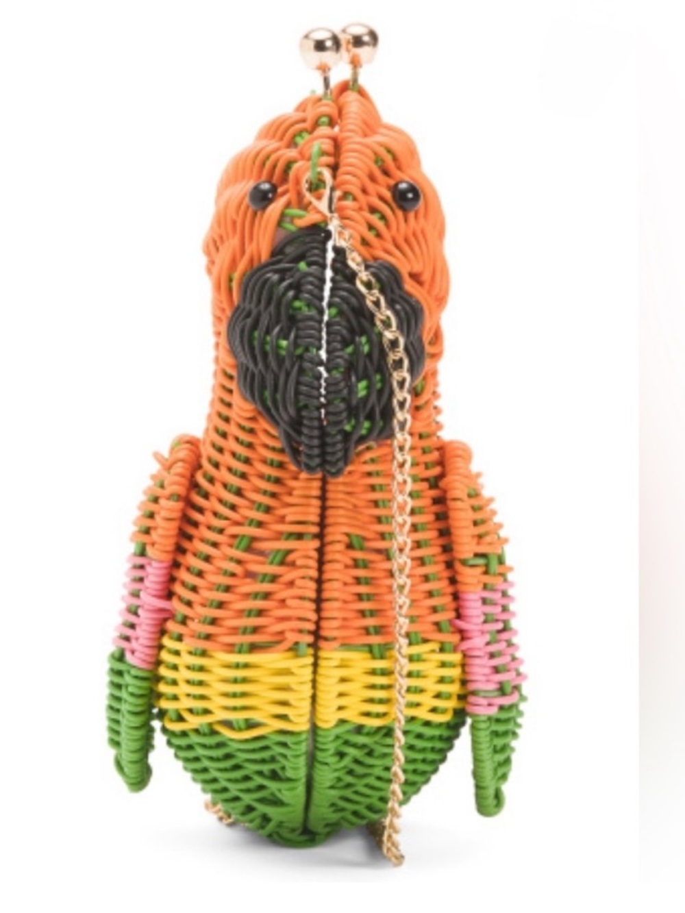 NWT New Tommy Bahama Viral Colorful Wicker Woven Parrot Bird Purse Crossbody Bag